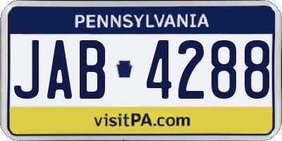 PA license plate JAB4288