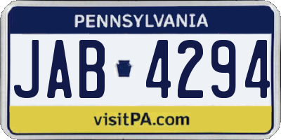 PA license plate JAB4294