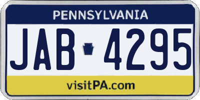 PA license plate JAB4295