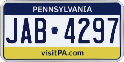 PA license plate JAB4297