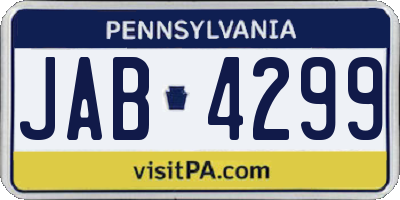 PA license plate JAB4299