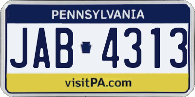 PA license plate JAB4313