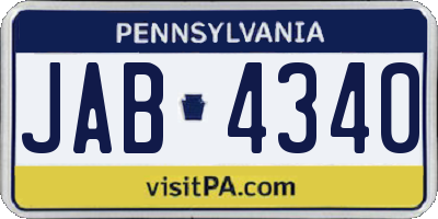 PA license plate JAB4340