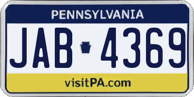 PA license plate JAB4369