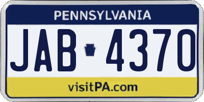 PA license plate JAB4370