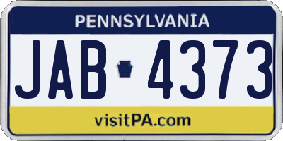 PA license plate JAB4373