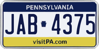 PA license plate JAB4375