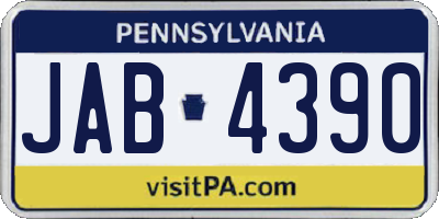 PA license plate JAB4390