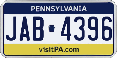 PA license plate JAB4396