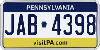 PA license plate JAB4398