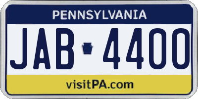 PA license plate JAB4400