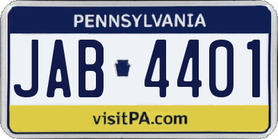 PA license plate JAB4401