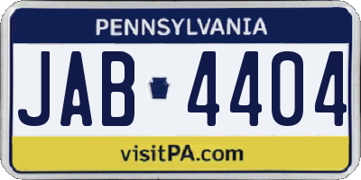 PA license plate JAB4404