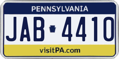 PA license plate JAB4410