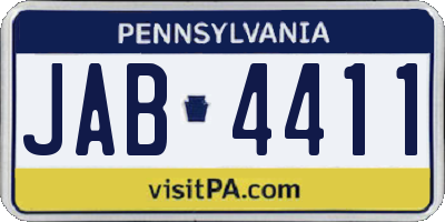 PA license plate JAB4411