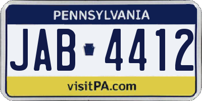 PA license plate JAB4412