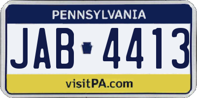 PA license plate JAB4413