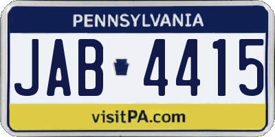 PA license plate JAB4415