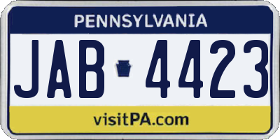 PA license plate JAB4423
