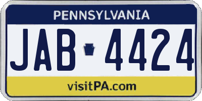 PA license plate JAB4424