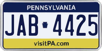 PA license plate JAB4425