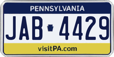 PA license plate JAB4429