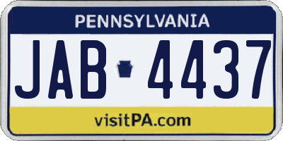 PA license plate JAB4437