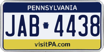 PA license plate JAB4438