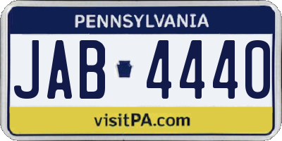 PA license plate JAB4440
