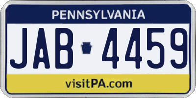 PA license plate JAB4459