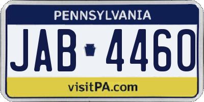 PA license plate JAB4460