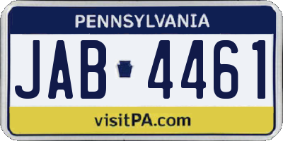 PA license plate JAB4461