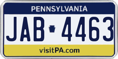 PA license plate JAB4463