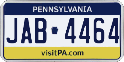 PA license plate JAB4464