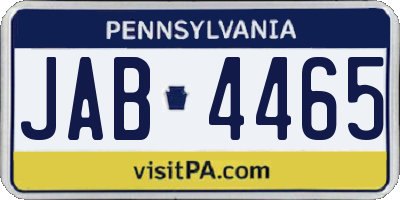 PA license plate JAB4465