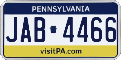 PA license plate JAB4466