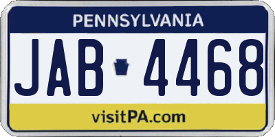 PA license plate JAB4468