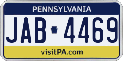 PA license plate JAB4469