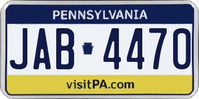 PA license plate JAB4470