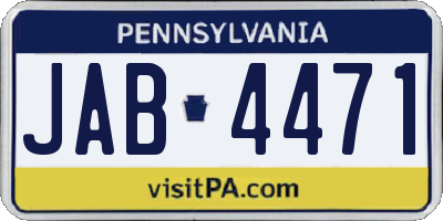 PA license plate JAB4471