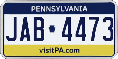 PA license plate JAB4473