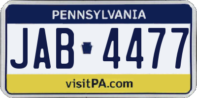 PA license plate JAB4477