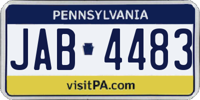 PA license plate JAB4483
