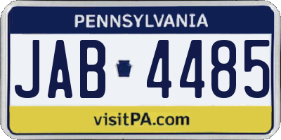 PA license plate JAB4485