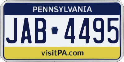 PA license plate JAB4495