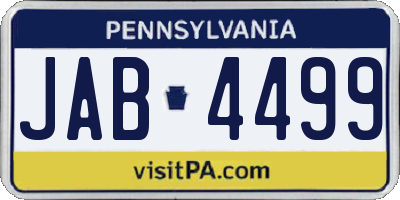 PA license plate JAB4499