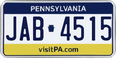 PA license plate JAB4515