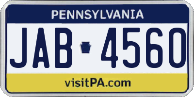 PA license plate JAB4560