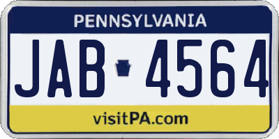 PA license plate JAB4564