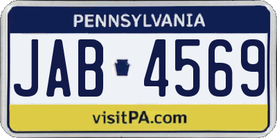 PA license plate JAB4569